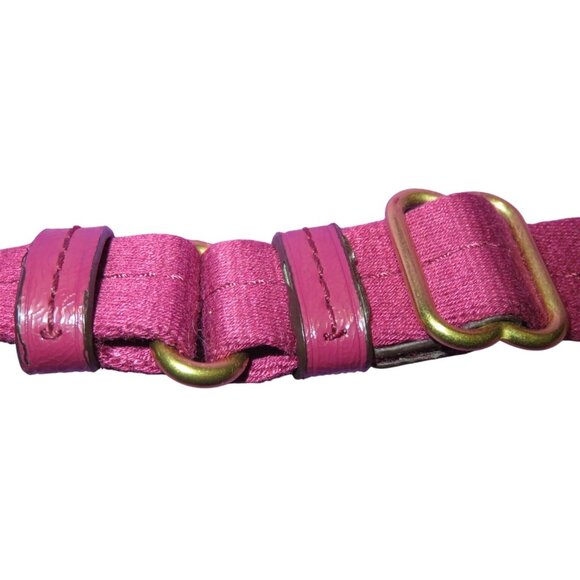 Coach Raspberry Python Embossed Leather Crossbody Messenger Bag in Red Raspberry - Picture 7 of 9